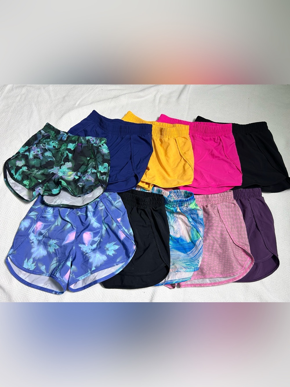 Bundle of 10 Kids Girls Running Shorts 7/8, Medium